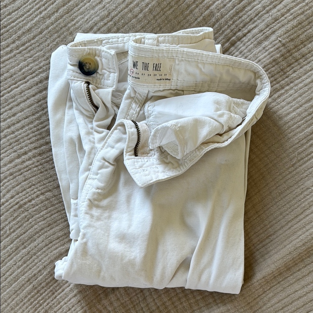 We The Free White Cotton Pants
